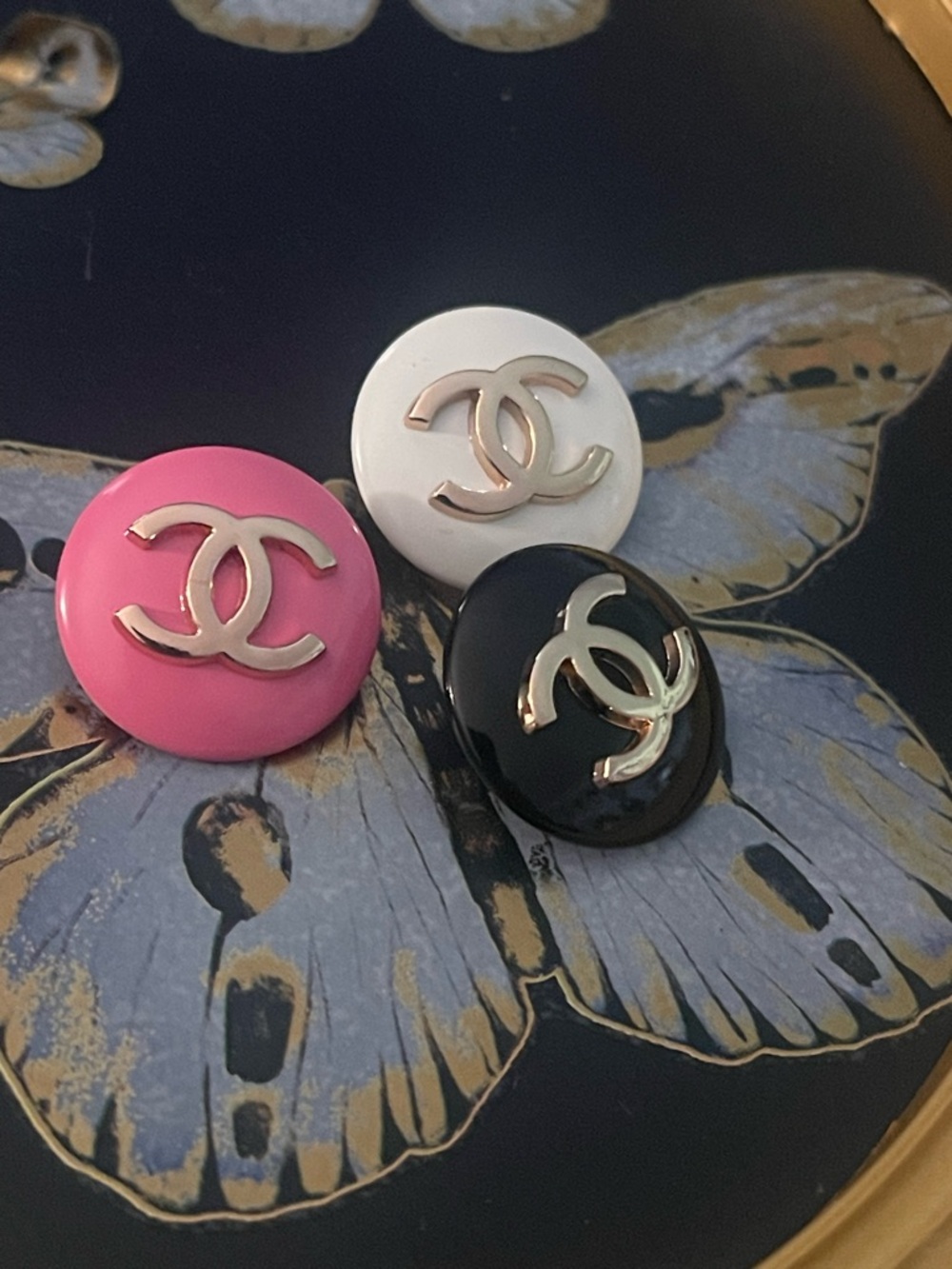 Set of 3 Chanel Buttons